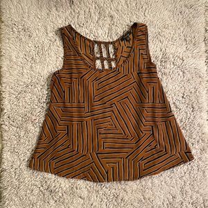 Brown Geometric Top